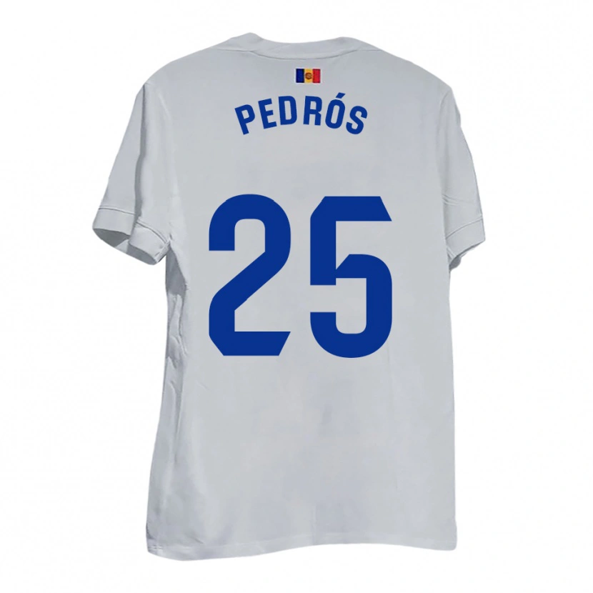 Danxen Dames Isaac Pedrós #25 Wit Blauw Geel Uitshirt Uittenue 2025/26 T-Shirt