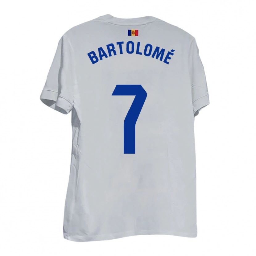Danxen Dames Luis Bartolomé #7 Wit Blauw Geel Uitshirt Uittenue 2025/26 T-Shirt