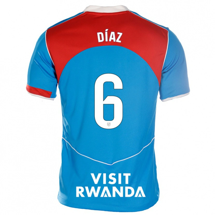 Danxen Dames Javier Díaz #6 Blauw Wit Thuisshirt Derde Tenue 2025/26 T-Shirt