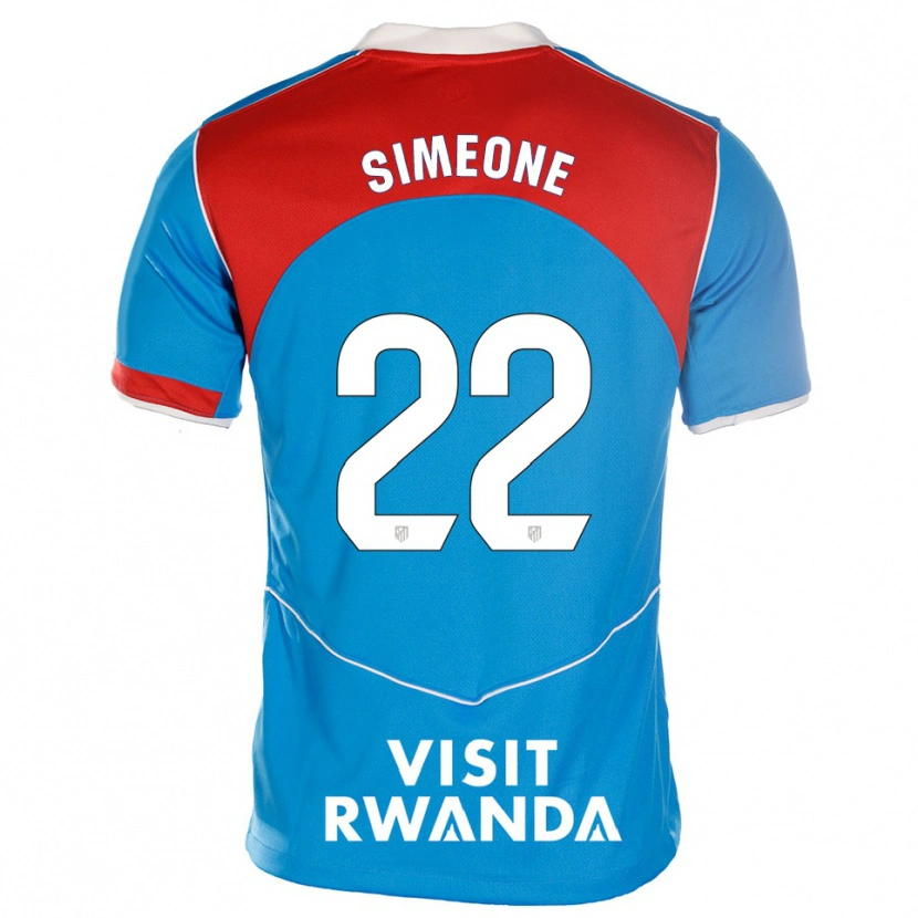 Danxen Dames Giuliano Simeone #22 Blauw Wit Thuisshirt Derde Tenue 2025/26 T-Shirt