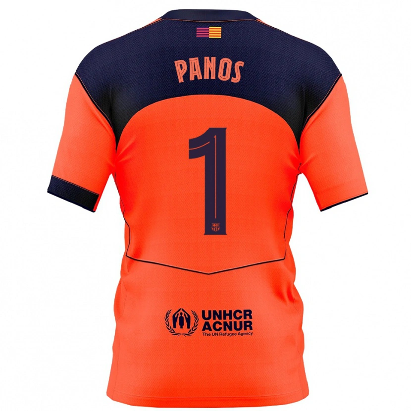 Danxen Dames Sandra Panos #1 Oranje Marineblauw Thuisshirt Derde Tenue 2025/26 T-Shirt