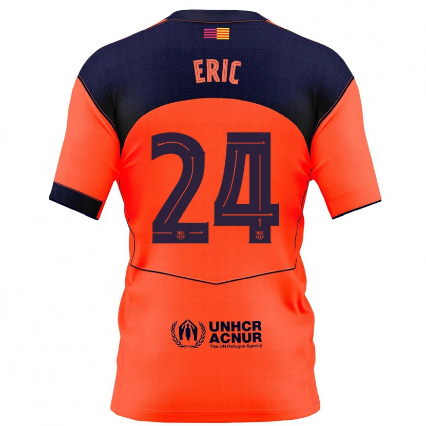 Danxen Dames Eric García #24 Oranje Marineblauw Thuisshirt Derde Tenue 2025/26 T-Shirt