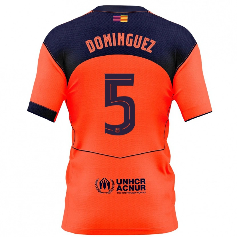 Danxen Dames Sergi Dominguez #5 Oranje Marineblauw Thuisshirt Derde Tenue 2025/26 T-Shirt