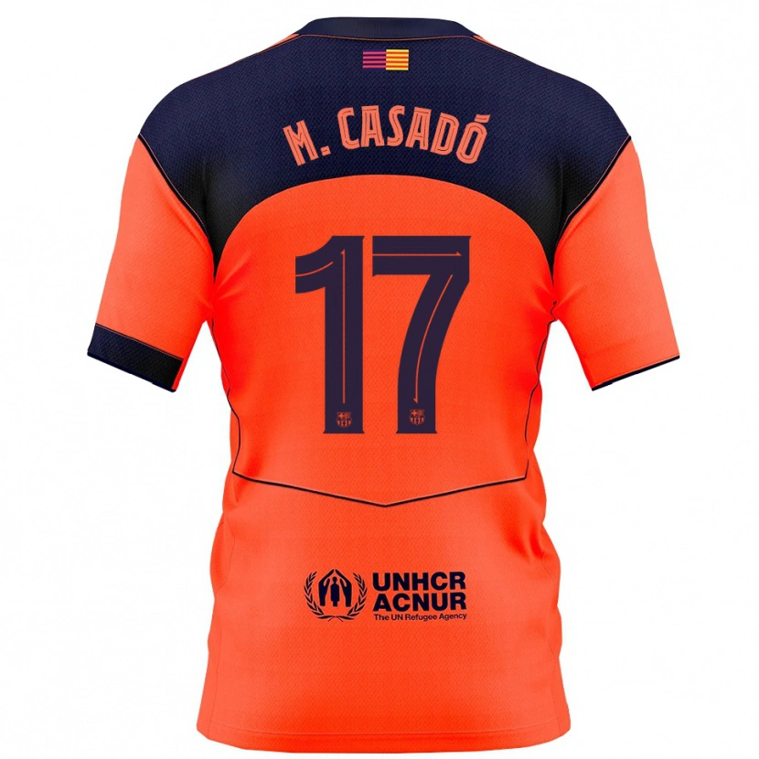 Danxen Dames Marc Casadó #17 Oranje Marineblauw Thuisshirt Derde Tenue 2025/26 T-Shirt