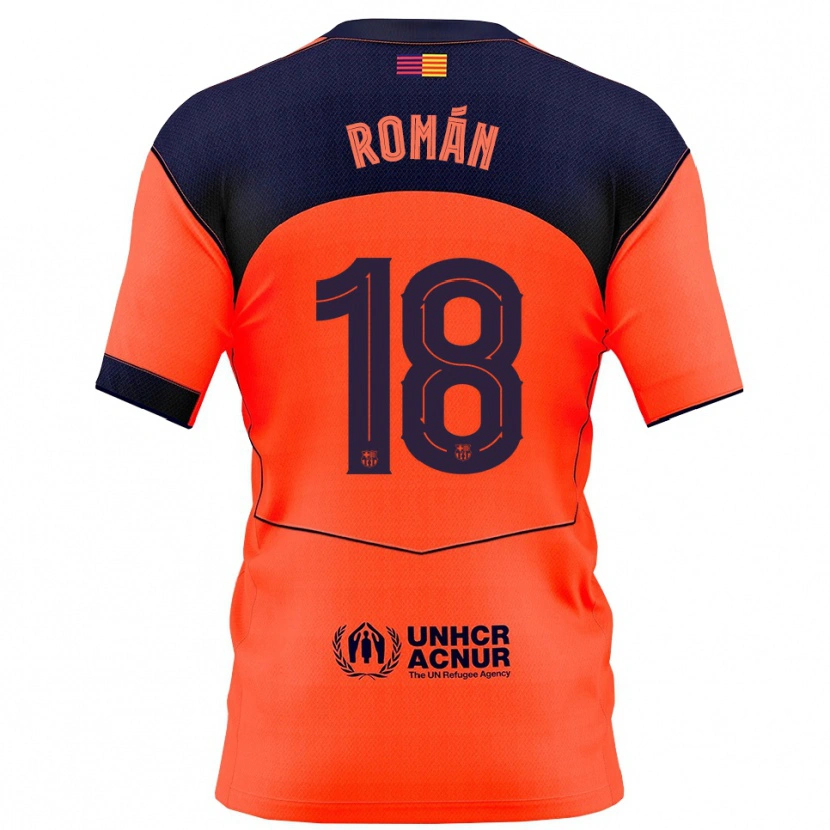 Danxen Dames Pocho Román #18 Oranje Marineblauw Thuisshirt Derde Tenue 2025/26 T-Shirt
