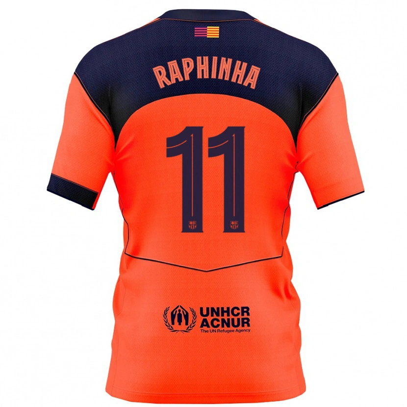 Danxen Dames Raphinha #11 Oranje Marineblauw Thuisshirt Derde Tenue 2025/26 T-Shirt