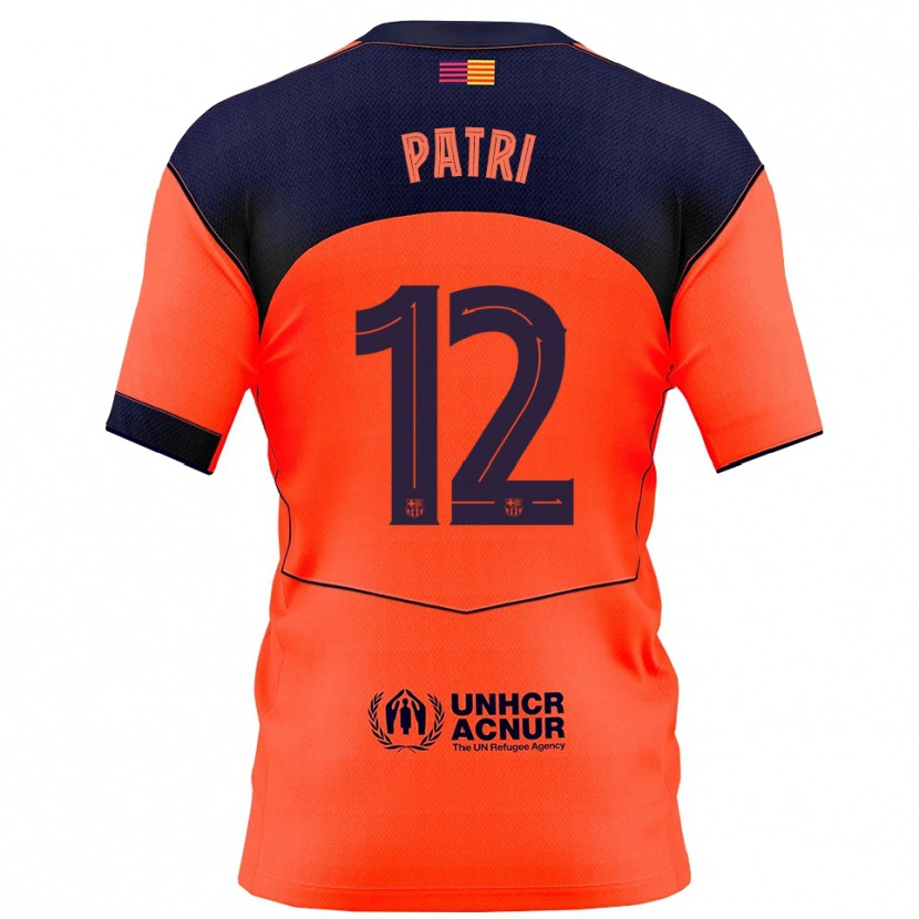 Danxen Dames Patricia Guijarro #12 Oranje Marineblauw Thuisshirt Derde Tenue 2025/26 T-Shirt