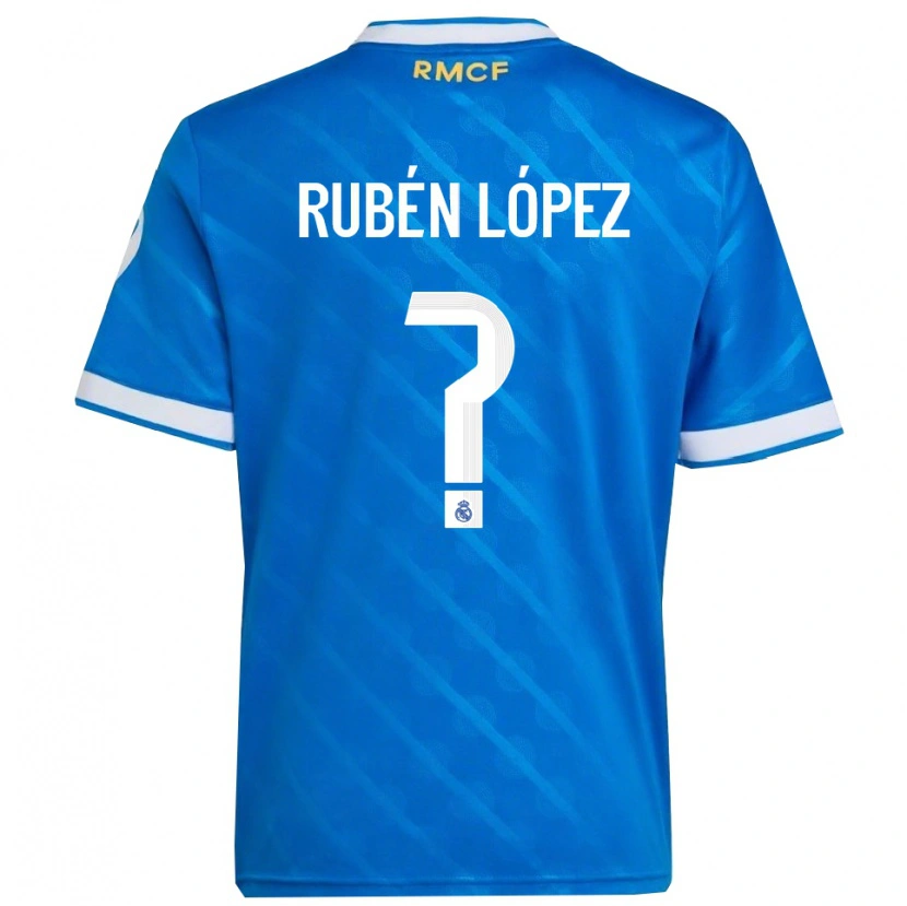 Danxen Dames Rubén López #0 Blauw Wit Thuisshirt Derde Tenue 2025/26 T-Shirt