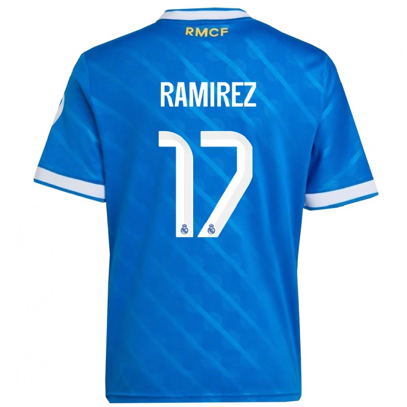 Danxen Dames Darío Ramírez #17 Blauw Wit Thuisshirt Derde Tenue 2025/26 T-Shirt