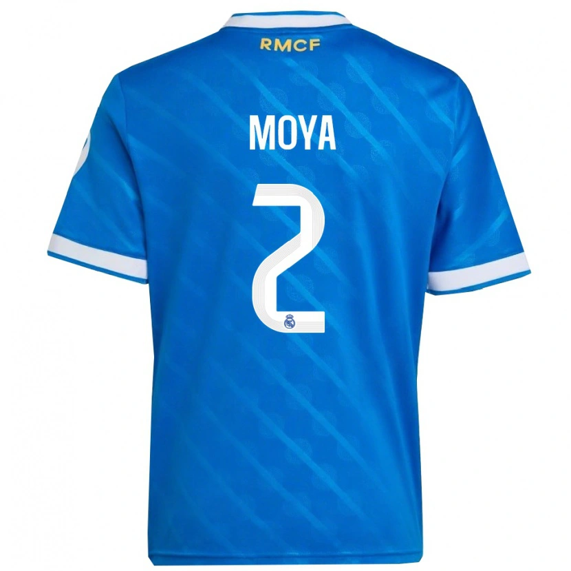 Danxen Dames Alejandro Moya #2 Blauw Wit Thuisshirt Derde Tenue 2025/26 T-Shirt