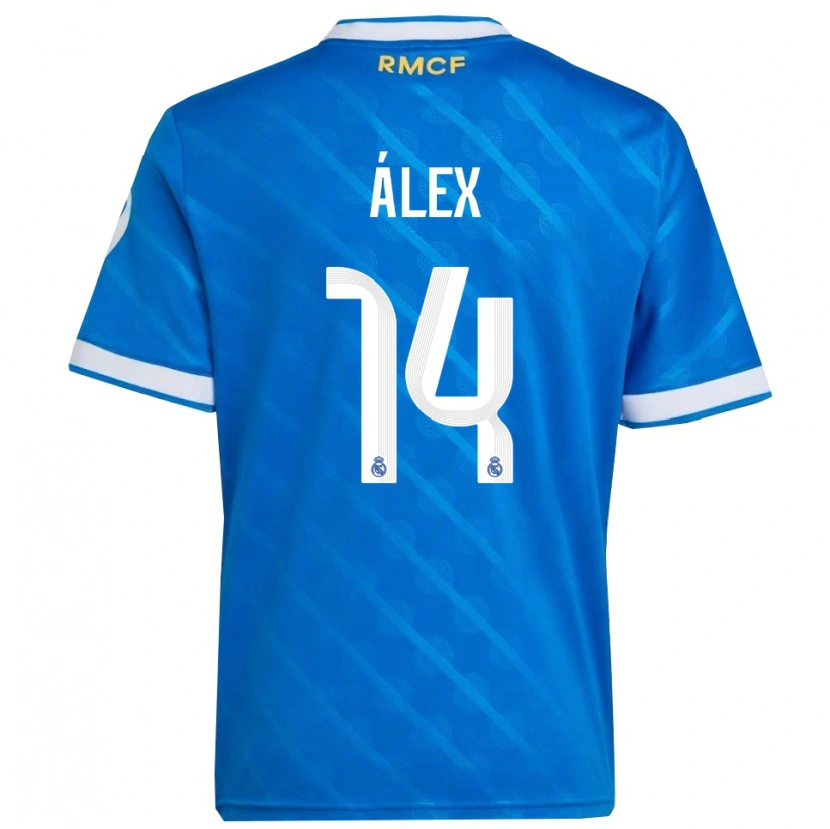 Danxen Dames Álex Pérez #14 Blauw Wit Thuisshirt Derde Tenue 2025/26 T-Shirt