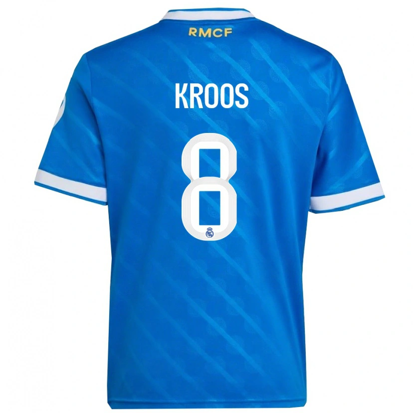 Danxen Dames Toni Kroos #8 Blauw Wit Thuisshirt Derde Tenue 2025/26 T-Shirt