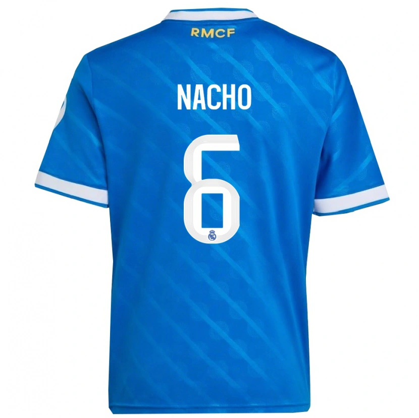 Danxen Dames Nacho Fernandez #6 Blauw Wit Thuisshirt Derde Tenue 2025/26 T-Shirt
