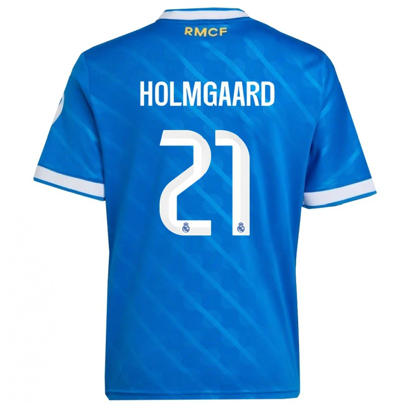 Danxen Dames Sara Rosted Holmgaard #21 Blauw Wit Thuisshirt Derde Tenue 2025/26 T-Shirt