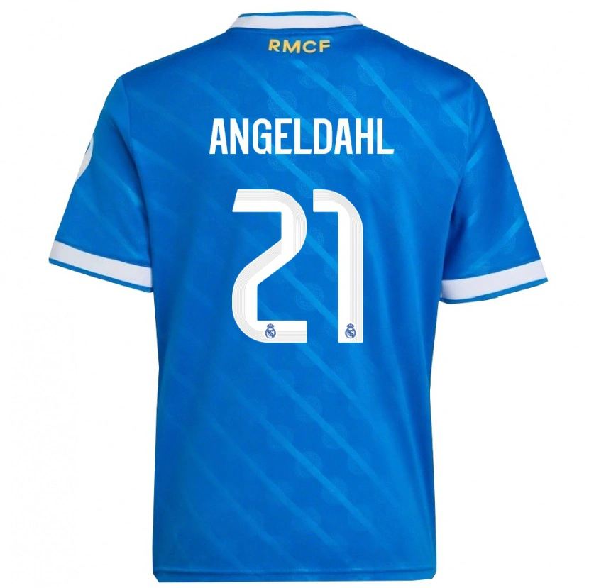 Danxen Dames Filippa Angeldahl #21 Blauw Wit Thuisshirt Derde Tenue 2025/26 T-Shirt
