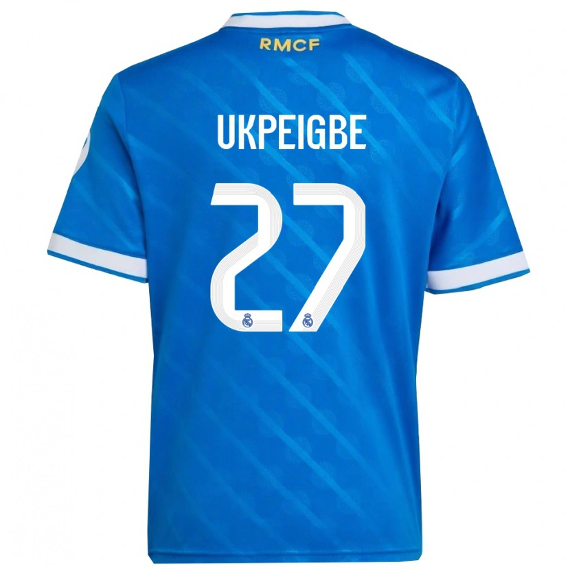 Danxen Dames Melvin Ukpeigbe #27 Blauw Wit Thuisshirt Derde Tenue 2025/26 T-Shirt