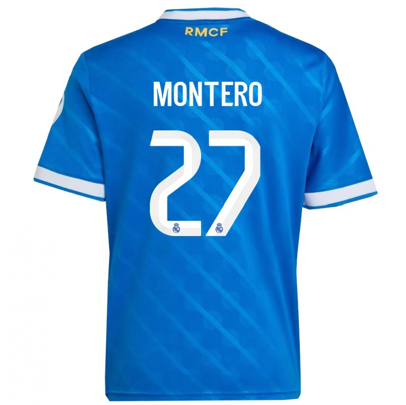 Danxen Dames Pablo Montero #27 Blauw Wit Thuisshirt Derde Tenue 2025/26 T-Shirt