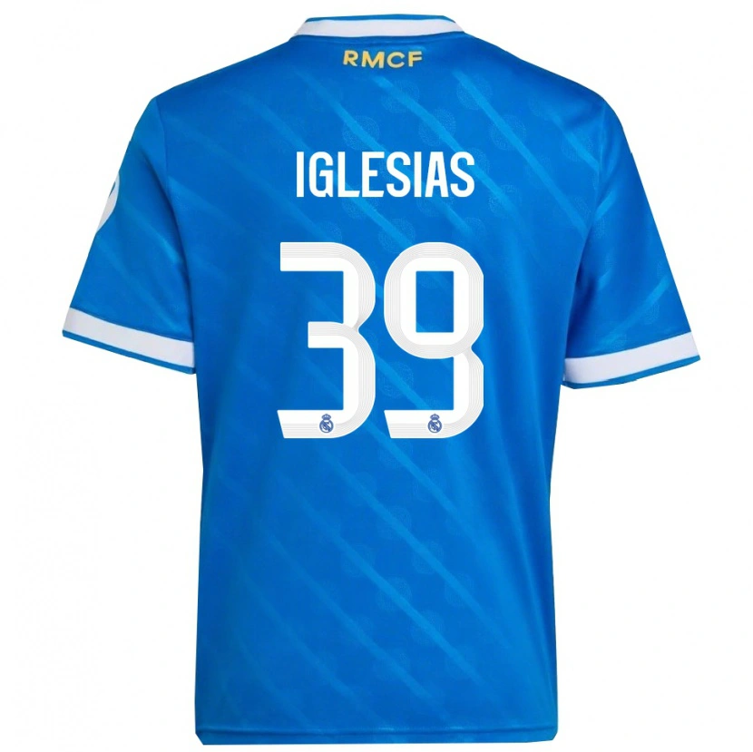 Danxen Dames Bruno Iglesias #39 Blauw Wit Thuisshirt Derde Tenue 2025/26 T-Shirt