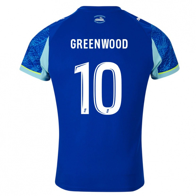 Danxen Dames Mason Greenwood #10 Hemelsblauw Wit Thuisshirt Derde Tenue 2025/26 T-Shirt