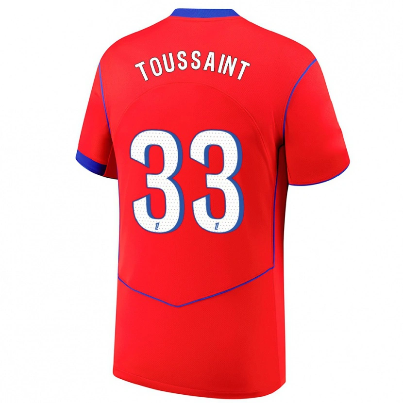 Danxen Dames Océane Toussaint #33 Rood Blauw Wit Thuisshirt Derde Tenue 2025/26 T-Shirt