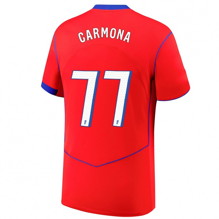 Danxen Dames Olga Carmona #77 Rood Blauw Wit Thuisshirt Derde Tenue 2025/26 T-Shirt