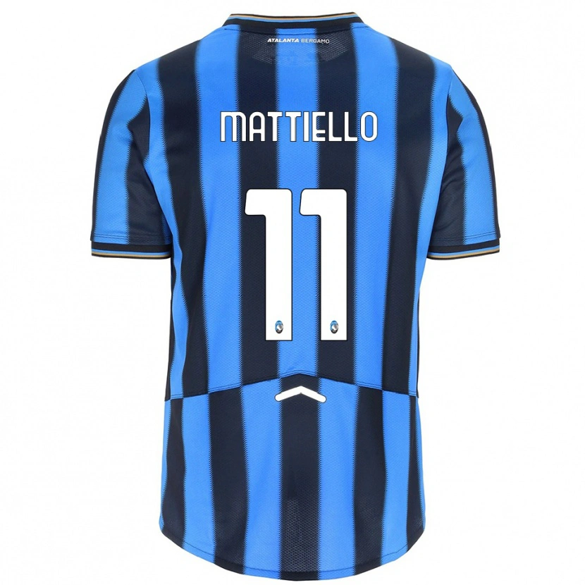 Danxen Kinderen Federico Mattiello #11 Hemelblauw Zwart Thuisshirt Thuistenue 2025/26 T-Shirt