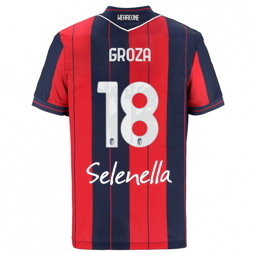 Danxen Kinderen Darius Groza #18 Rood Marineblauw Thuisshirt Thuistenue 2025/26 T-Shirt