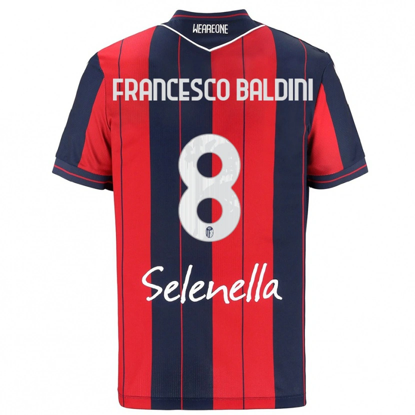 Danxen Kinderen Giovanni Francesco Baldini #8 Rood Marineblauw Thuisshirt Thuistenue 2025/26 T-Shirt