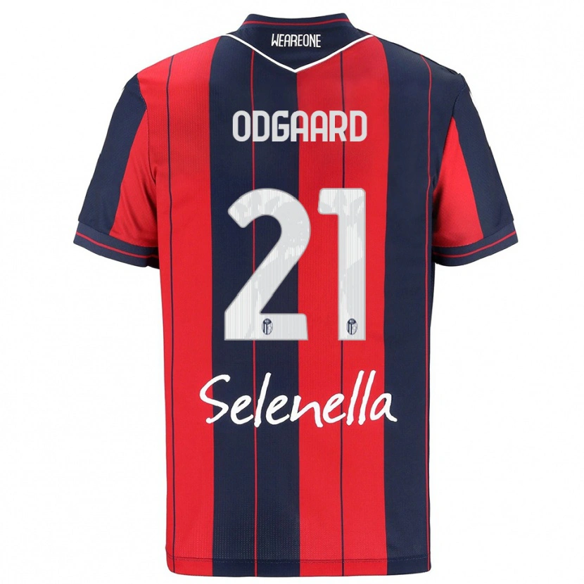 Danxen Kinderen Jens Odgaard #21 Rood Marineblauw Thuisshirt Thuistenue 2025/26 T-Shirt