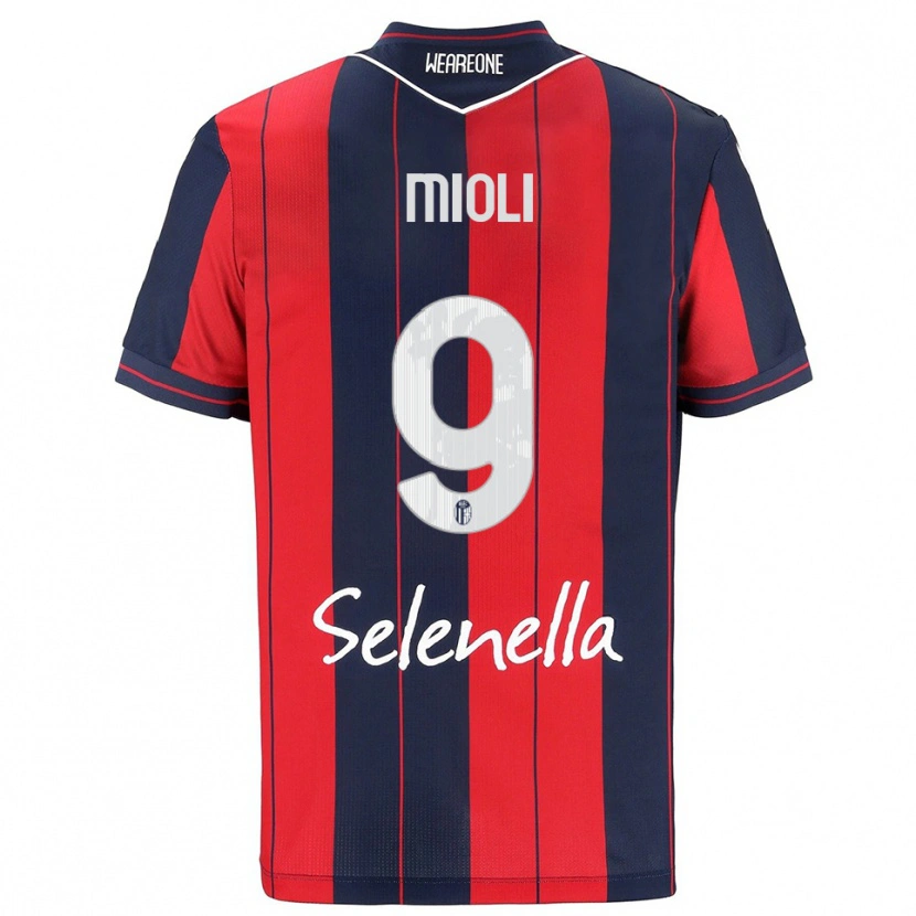 Danxen Kinderen Mattia Mioli #9 Rood Marineblauw Thuisshirt Thuistenue 2025/26 T-Shirt