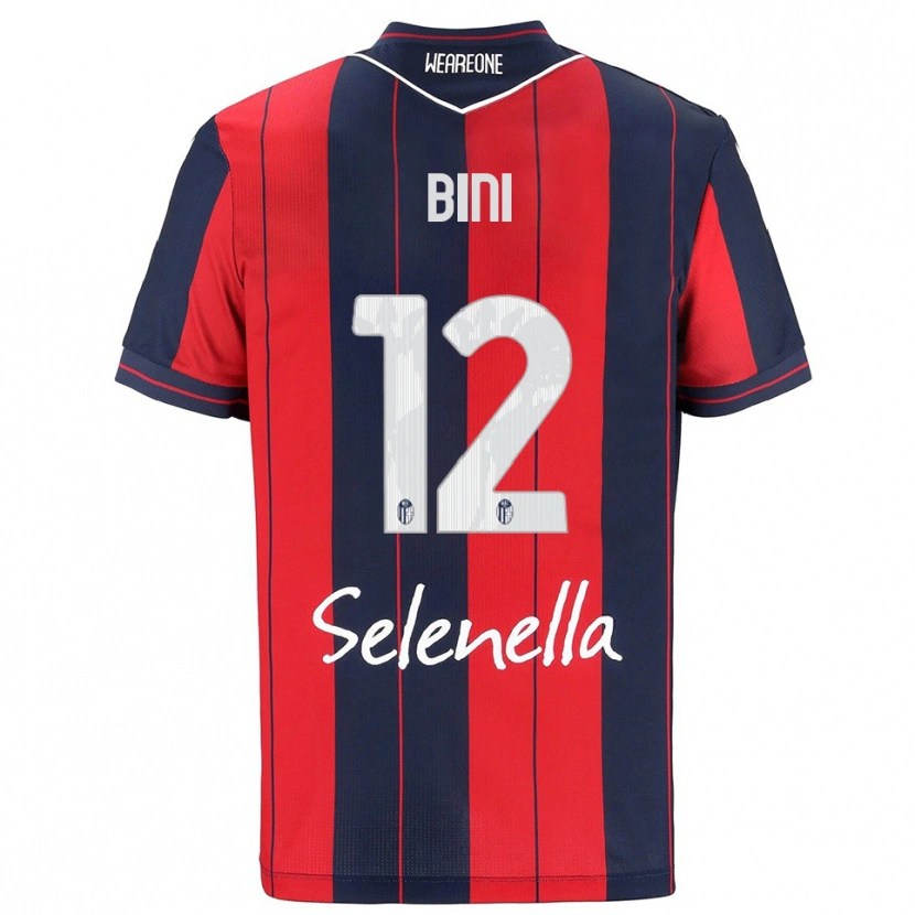 Danxen Kinderen Cesare Bini #12 Rood Marineblauw Thuisshirt Thuistenue 2025/26 T-Shirt