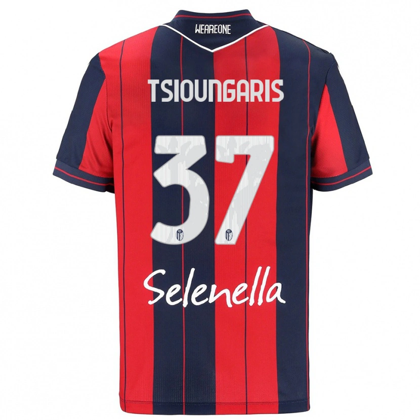 Danxen Kinderen Theodoros Tsioungaris #37 Rood Marineblauw Thuisshirt Thuistenue 2025/26 T-Shirt