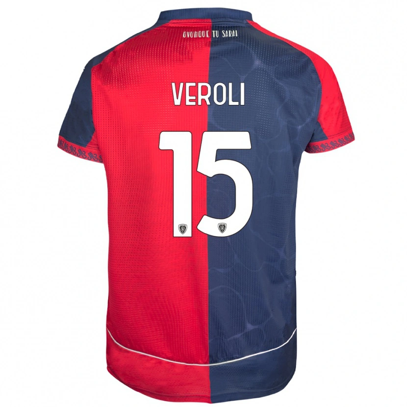Danxen Kinderen Davide Veroli #15 Rood Marineblauw Thuisshirt Thuistenue 2025/26 T-Shirt