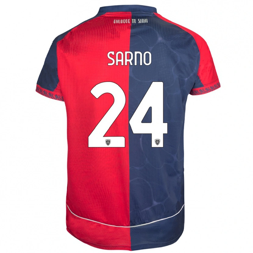 Danxen Kinderen Vincenzo Sarno #24 Rood Marineblauw Thuisshirt Thuistenue 2025/26 T-Shirt