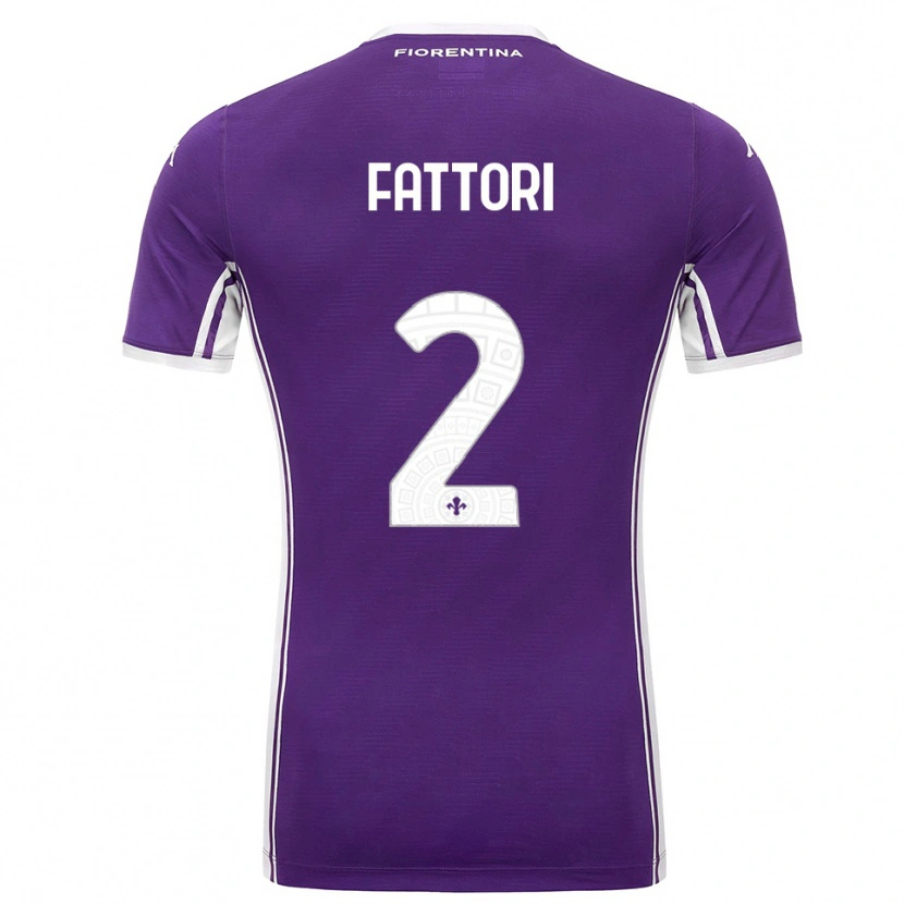 Danxen Kinderen Filippo Fattori #2 Paars Wit Thuisshirt Thuistenue 2025/26 T-Shirt