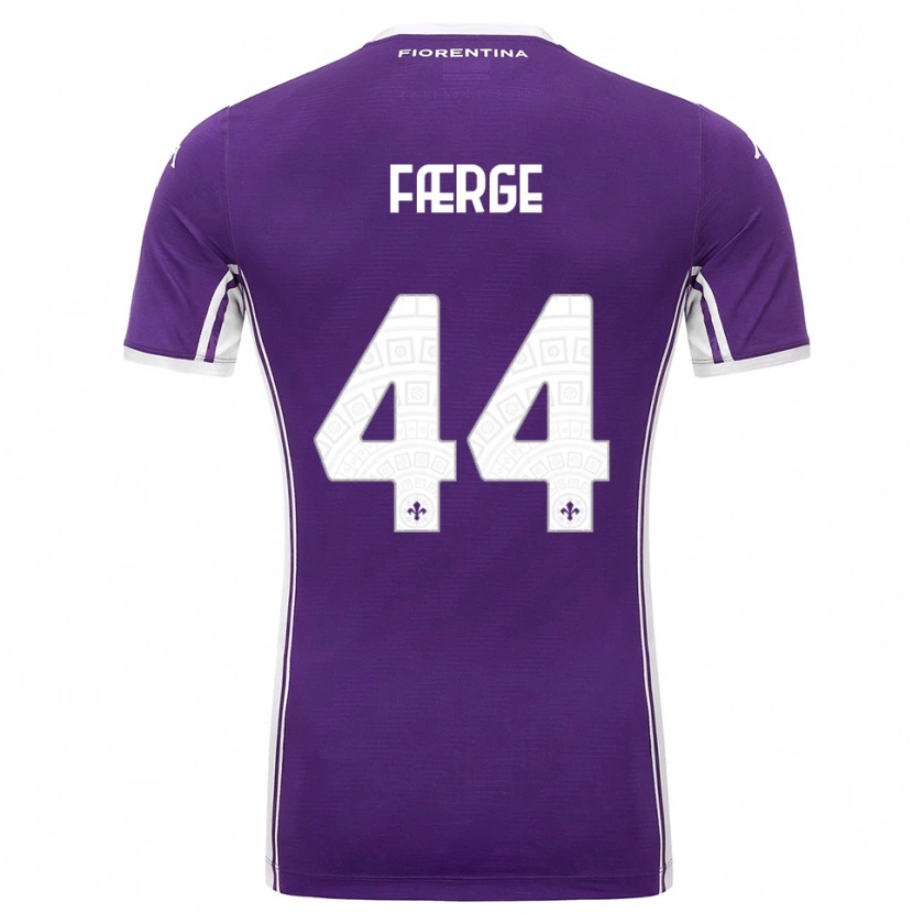 Danxen Kinderen Emma Skou Færge #44 Paars Wit Thuisshirt Thuistenue 2025/26 T-Shirt
