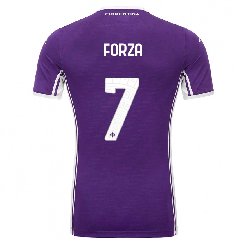 Danxen Kinderen Francesco Forza #7 Paars Wit Thuisshirt Thuistenue 2025/26 T-Shirt