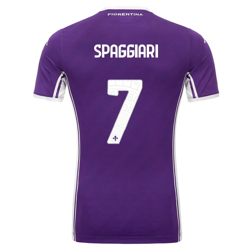 Danxen Kinderen Riccardo Spaggiari #7 Paars Wit Thuisshirt Thuistenue 2025/26 T-Shirt