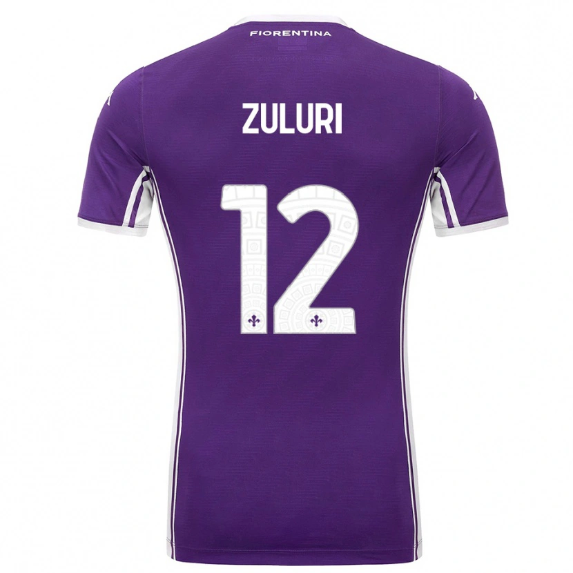 Danxen Kinderen Athena Zuluri #12 Paars Wit Thuisshirt Thuistenue 2025/26 T-Shirt