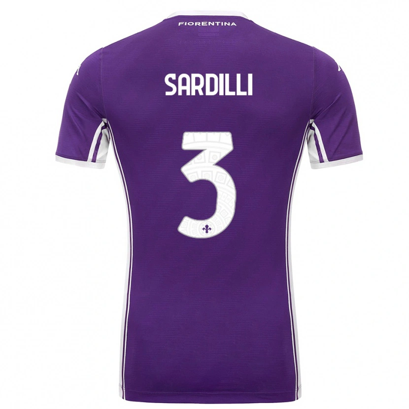 Danxen Kinderen Davide Sardilli #3 Paars Wit Thuisshirt Thuistenue 2025/26 T-Shirt