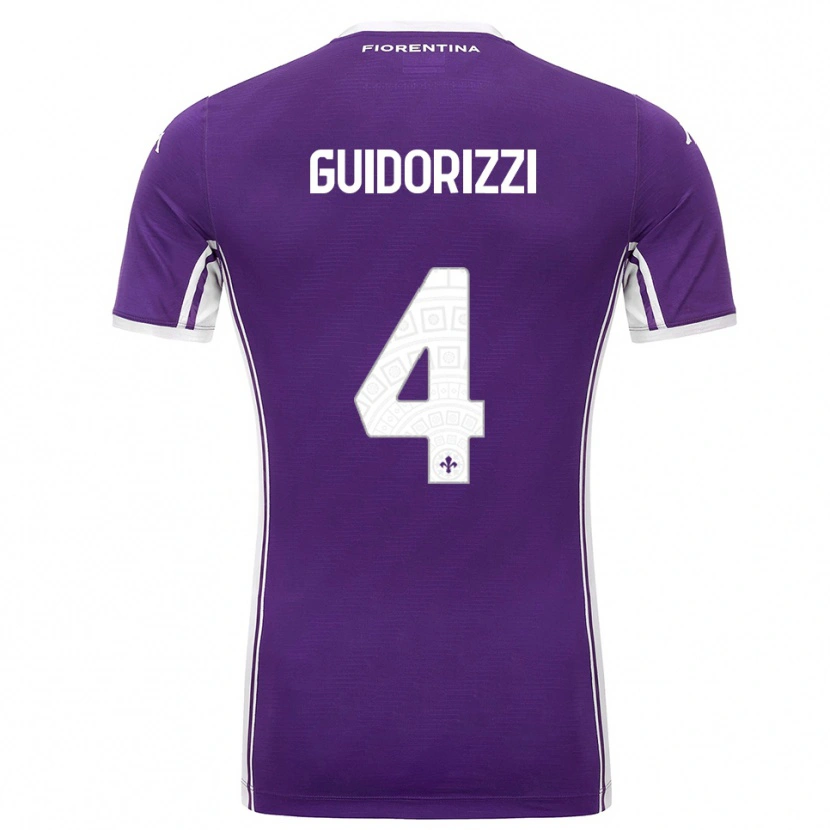 Danxen Kinderen Riccardo Guidorizzi #4 Paars Wit Thuisshirt Thuistenue 2025/26 T-Shirt