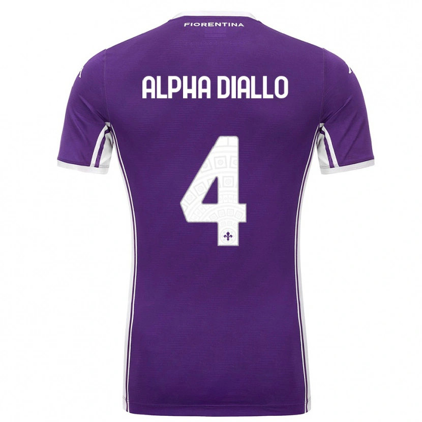 Danxen Kinderen Mamadou Alpha Diallo #4 Paars Wit Thuisshirt Thuistenue 2025/26 T-Shirt