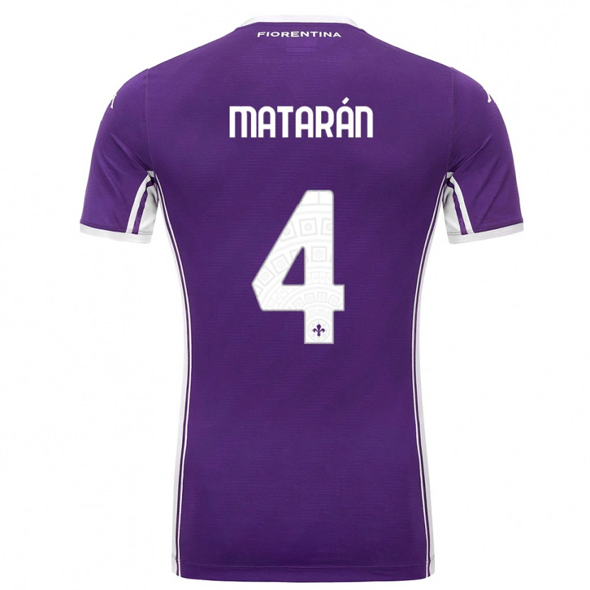 Danxen Kinderen Federico Matarán #4 Paars Wit Thuisshirt Thuistenue 2025/26 T-Shirt