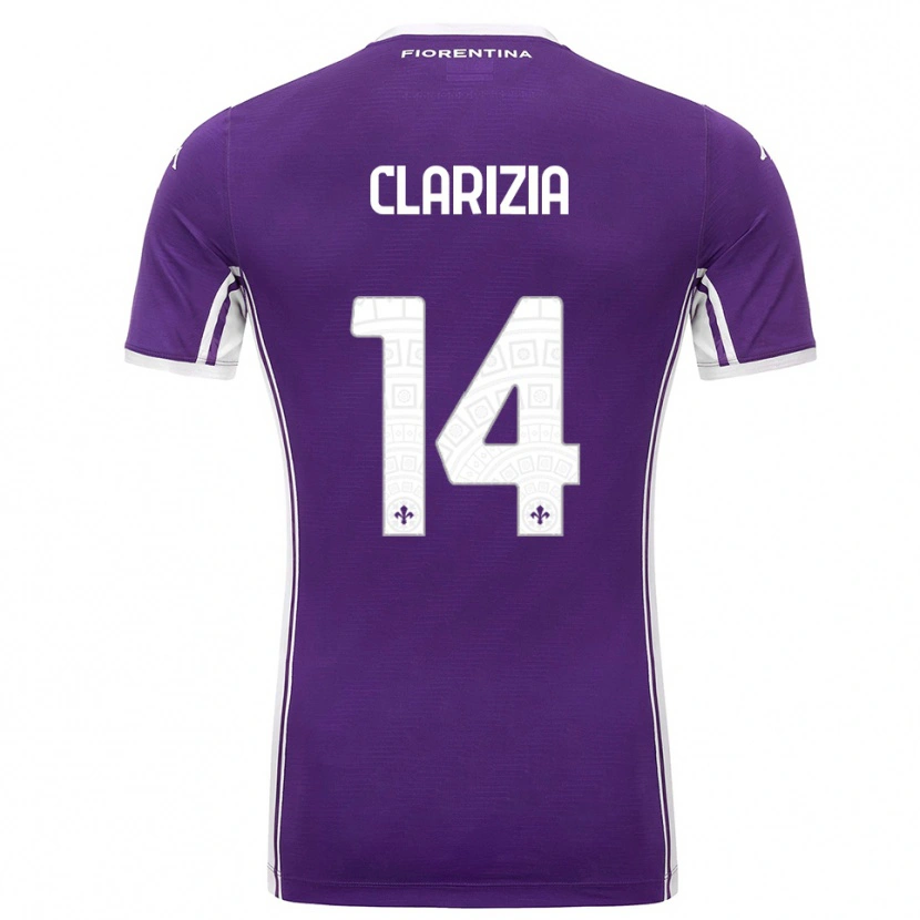 Danxen Kinderen Leonardo Clarizia #14 Paars Wit Thuisshirt Thuistenue 2025/26 T-Shirt