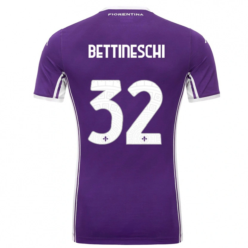 Danxen Kinderen Giorgia Bettineschi #32 Paars Wit Thuisshirt Thuistenue 2025/26 T-Shirt