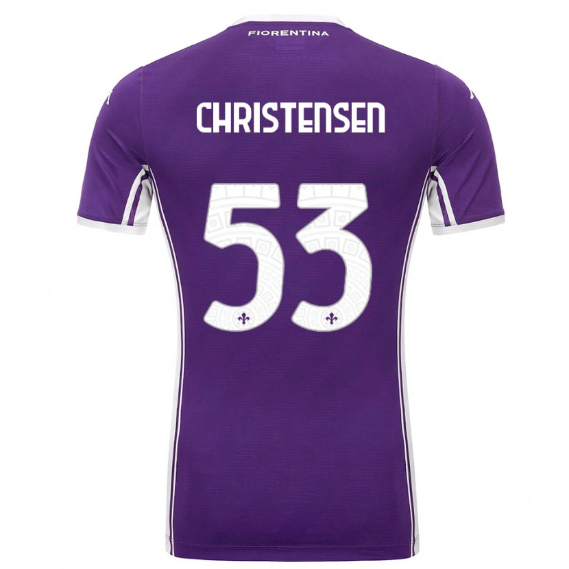 Danxen Kinderen Oliver Christensen #53 Paars Wit Thuisshirt Thuistenue 2025/26 T-Shirt