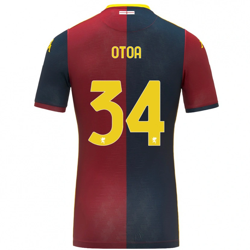 Danxen Kinderen Sebastian Otoa #34 Rood Koningsblauw Thuisshirt Thuistenue 2025/26 T-Shirt