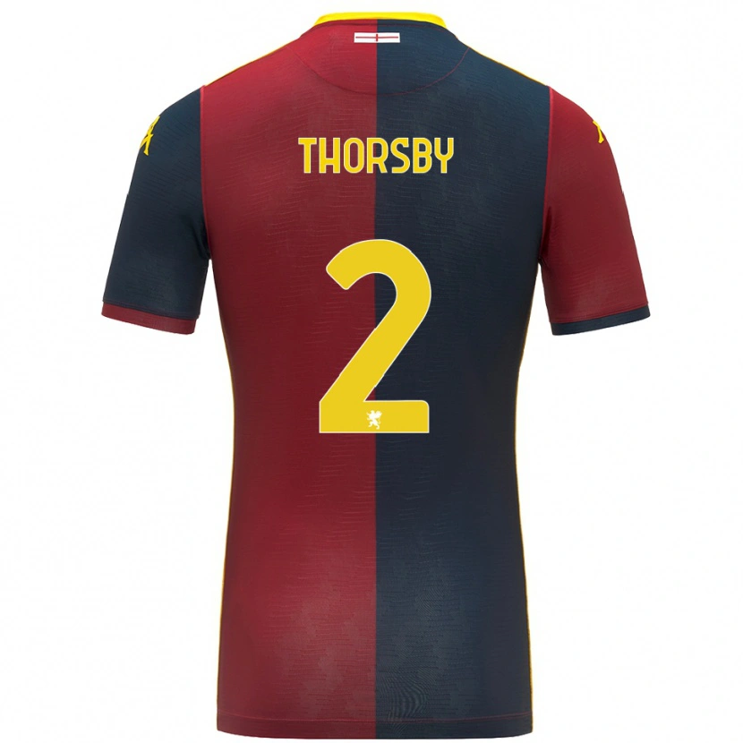 Danxen Kinderen Morten Thorsby #2 Rood Koningsblauw Thuisshirt Thuistenue 2025/26 T-Shirt