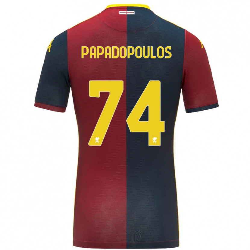 Danxen Kinderen Christos Papadopoulos #74 Rood Koningsblauw Thuisshirt Thuistenue 2025/26 T-Shirt