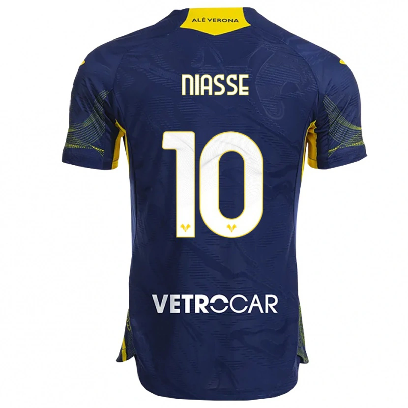Danxen Kinderen Cheikh Niasse #10 Marineblauw Geel Thuisshirt Thuistenue 2025/26 T-Shirt